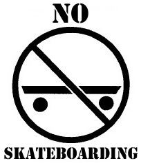 36" No Skateboarding Stencil