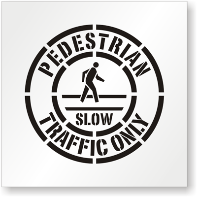 Pedestrian Crossing Symbol Stencil