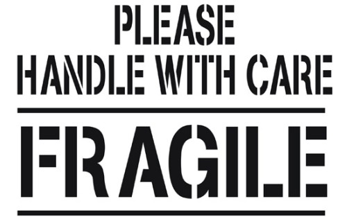 5 Please Handle with Care Fragile Stencil