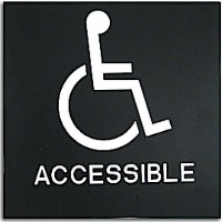 Rowmark Presto Black Handicap ADA Sign 8"x8"