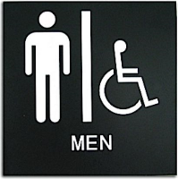 Rowmark Presto Black MENS Handicap ADA Sign 8"x8"