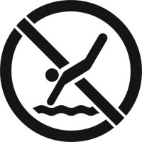6" No Diving Symbol Stencil