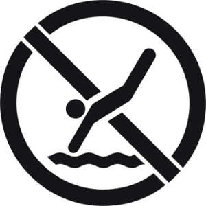 12" No Diving Symbol Stencil