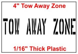 Tow Away Zone Stencil