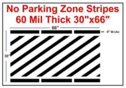 30" No Parking Zone Stripes