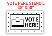 Vote Here Stencil