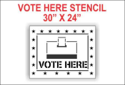 Vote Here Stencil