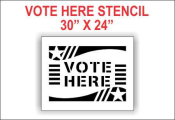 Vote Here Stencil